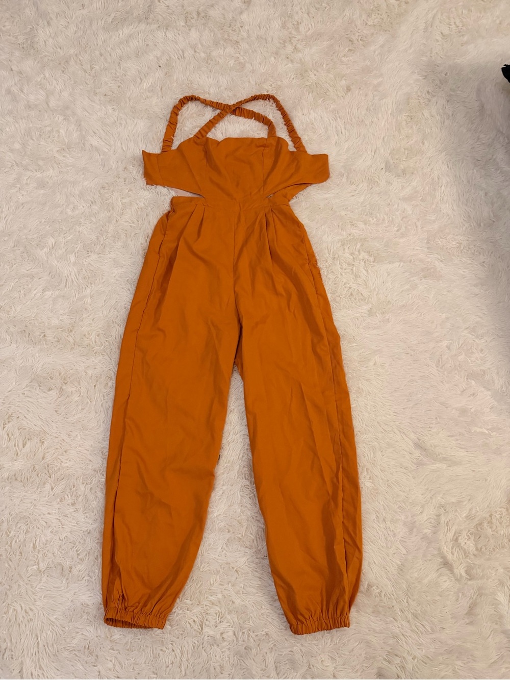 Women's Rust Orange Strappy Jumpsuit